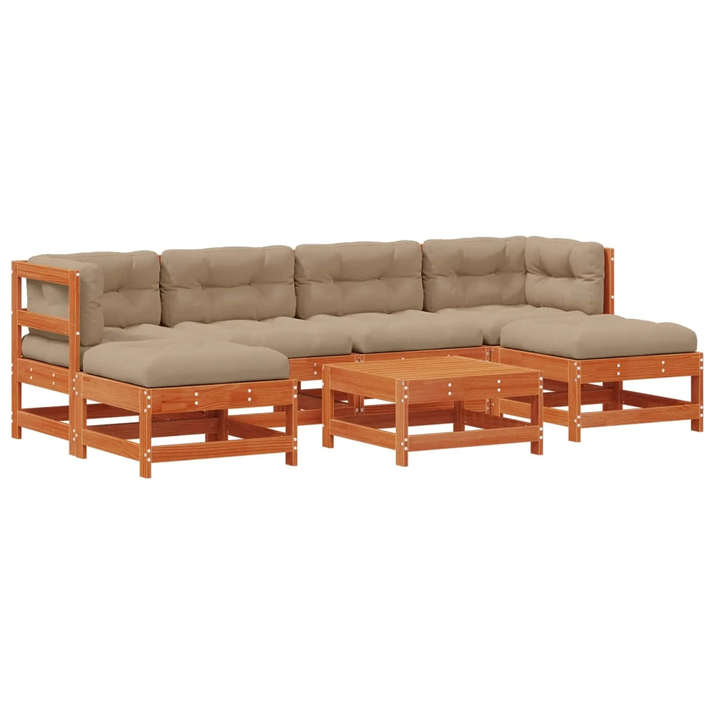 Set Lounge da Giardino 7 pcs Marrone Cerato