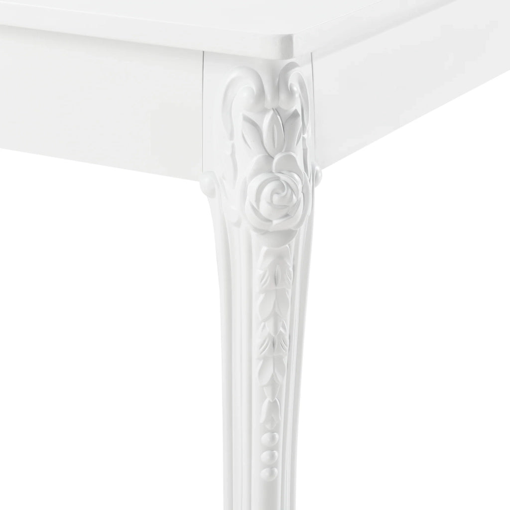 Tavolo da pranzo quadrato dal design elegante per 2 persone in plastica MDF 80 x 80 x 76 cm bianco 03_0006260