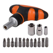 Trade Shop - Kit Cacciavite Cricchetto Con Manico T Multiuso 25 Pz Con Inserti Intercambiali -