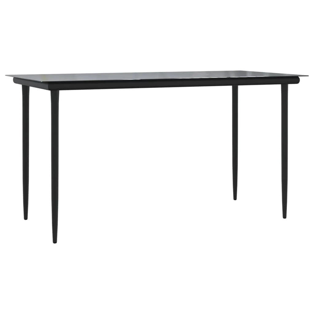 Set da pranzo da giardino nero e grigio da 5 pezzi con cuscini 02_0014863