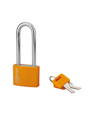 Lucchetto Maxium color 40mm arco alta 63mm acciaio temprato, arancio, corpo alluminio, 2 chiavi - THIRARD