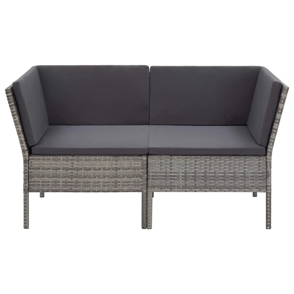 Set Divani da Giardino 8 pz con Cuscini in Polyrattan Grigio 48954