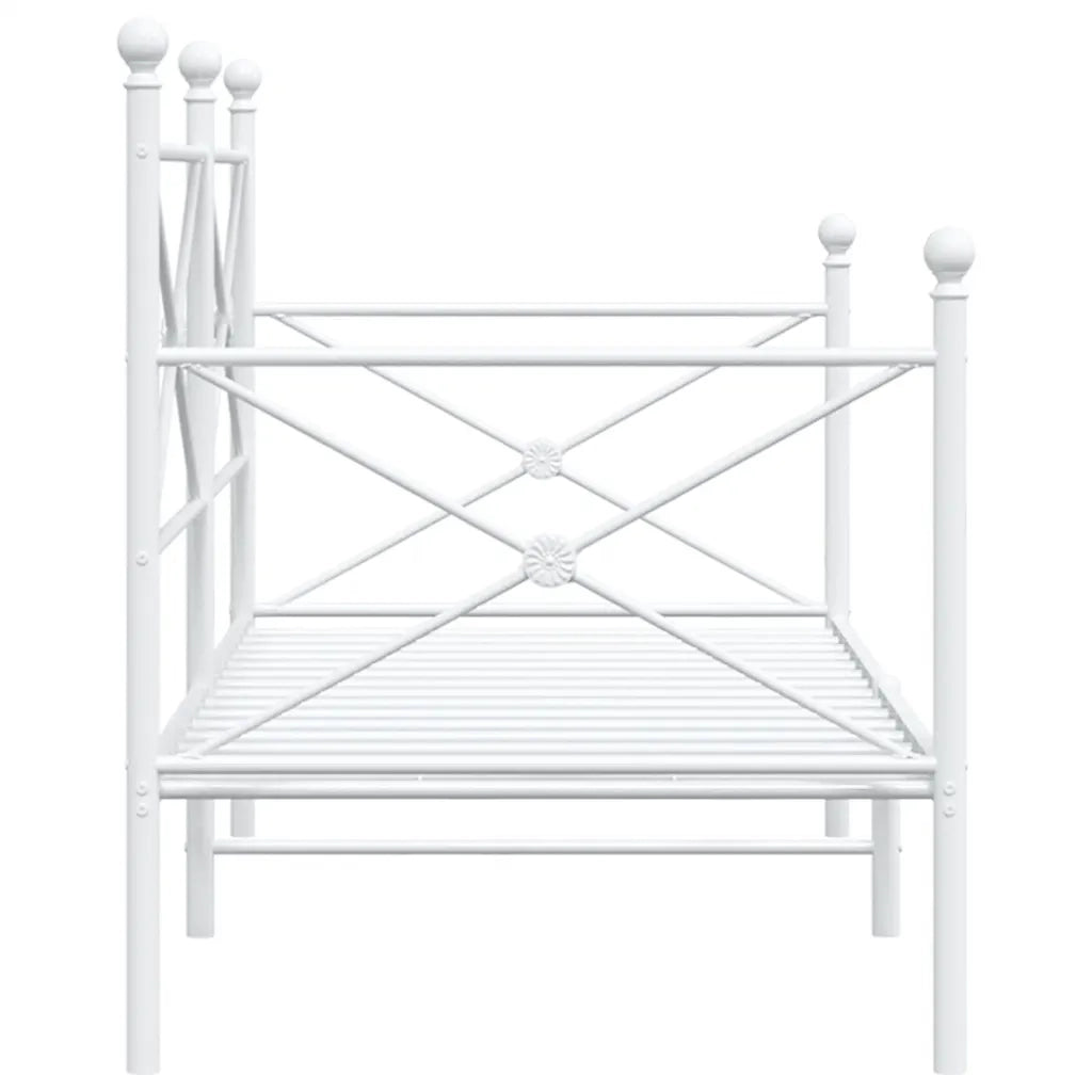 Letto singolo | Letto per adulti | Dormeuse senza Materasso Bianco 90x200 cm in Acciaio