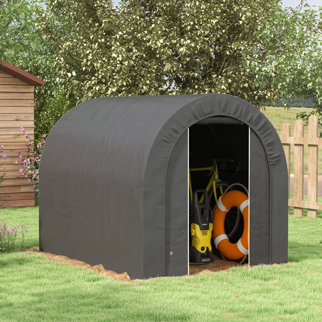 Tenda da giardino garage per bici ¨C zephmum ¨C 240x180x190 cm grigio scuro