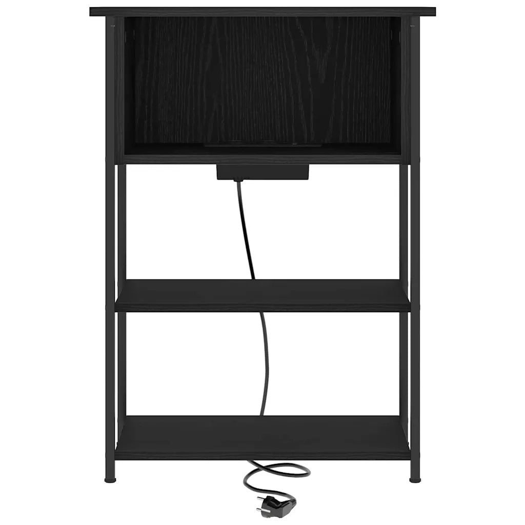 Armadio da Notte Rovere Nero 38 x 31 x 61 cm Legno multistrato 859450