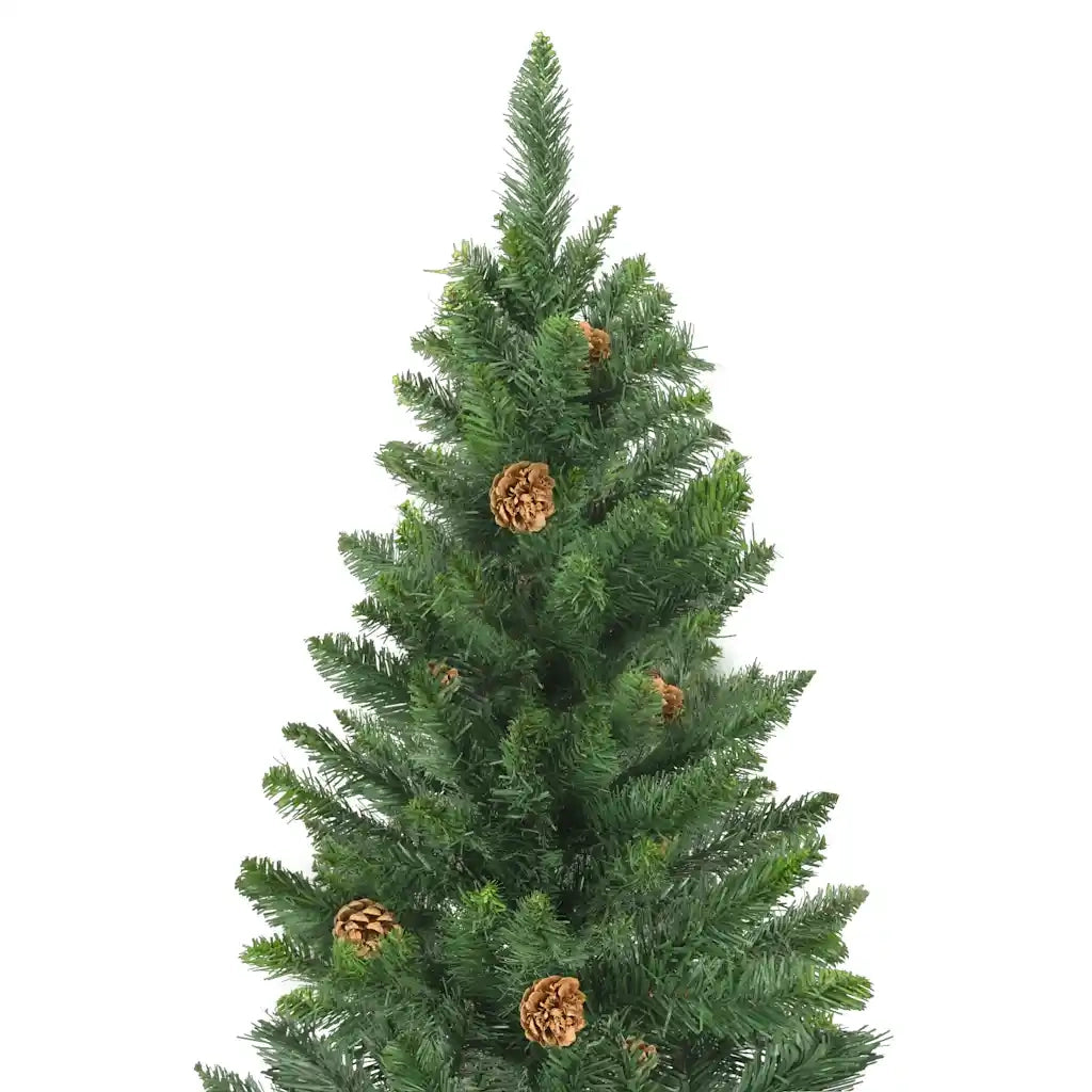 Albero di Natale Preilluminato con Palline Verde 210 cm 3077798