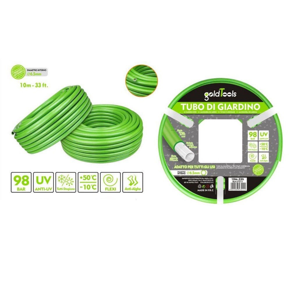Trade Shop - Tubo Per Giardino Irrigazione In Pvc Verde Pompa Acqua 10metri 33ft ø6.5mm 57511 -