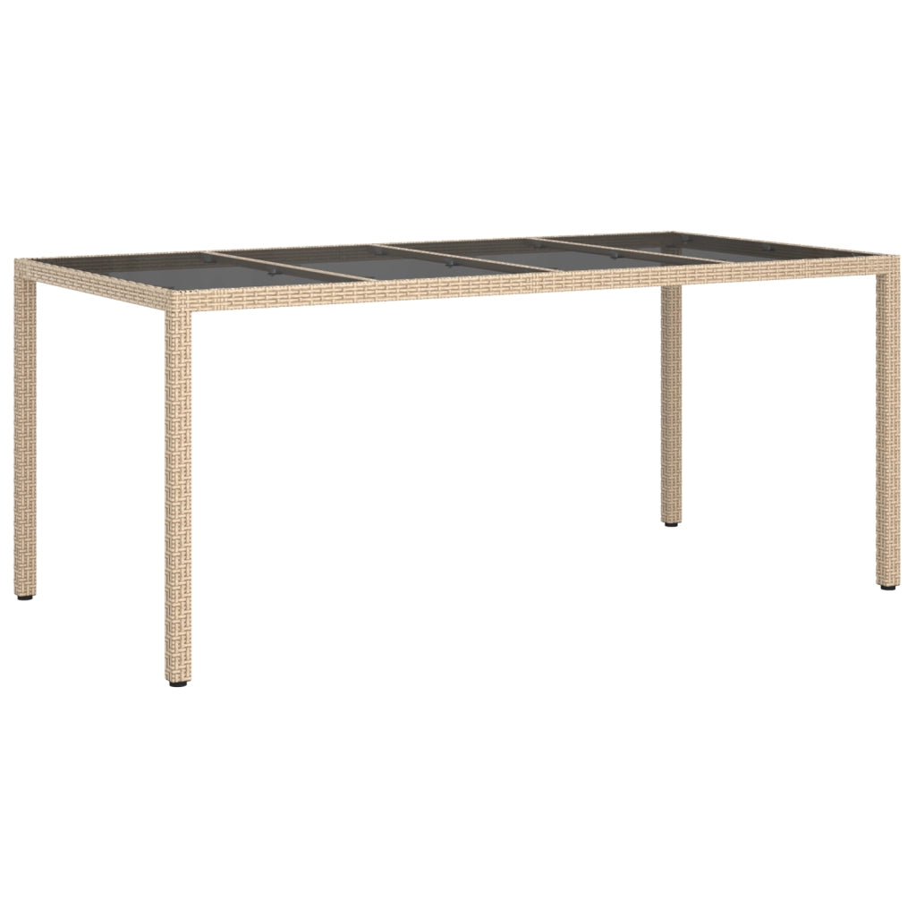 Tavolo da Pranzo da Giardino Beige 190x90x75 cm Polyrattan