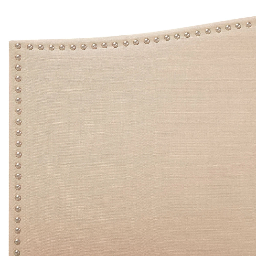 Struttura del letto in poliestere beige imbottito 160 x 200 cm Design tradizionale