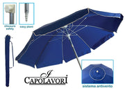Ombrellone Mare Spiaggia Luxury Struttura in Alluminio Blu 200 cm