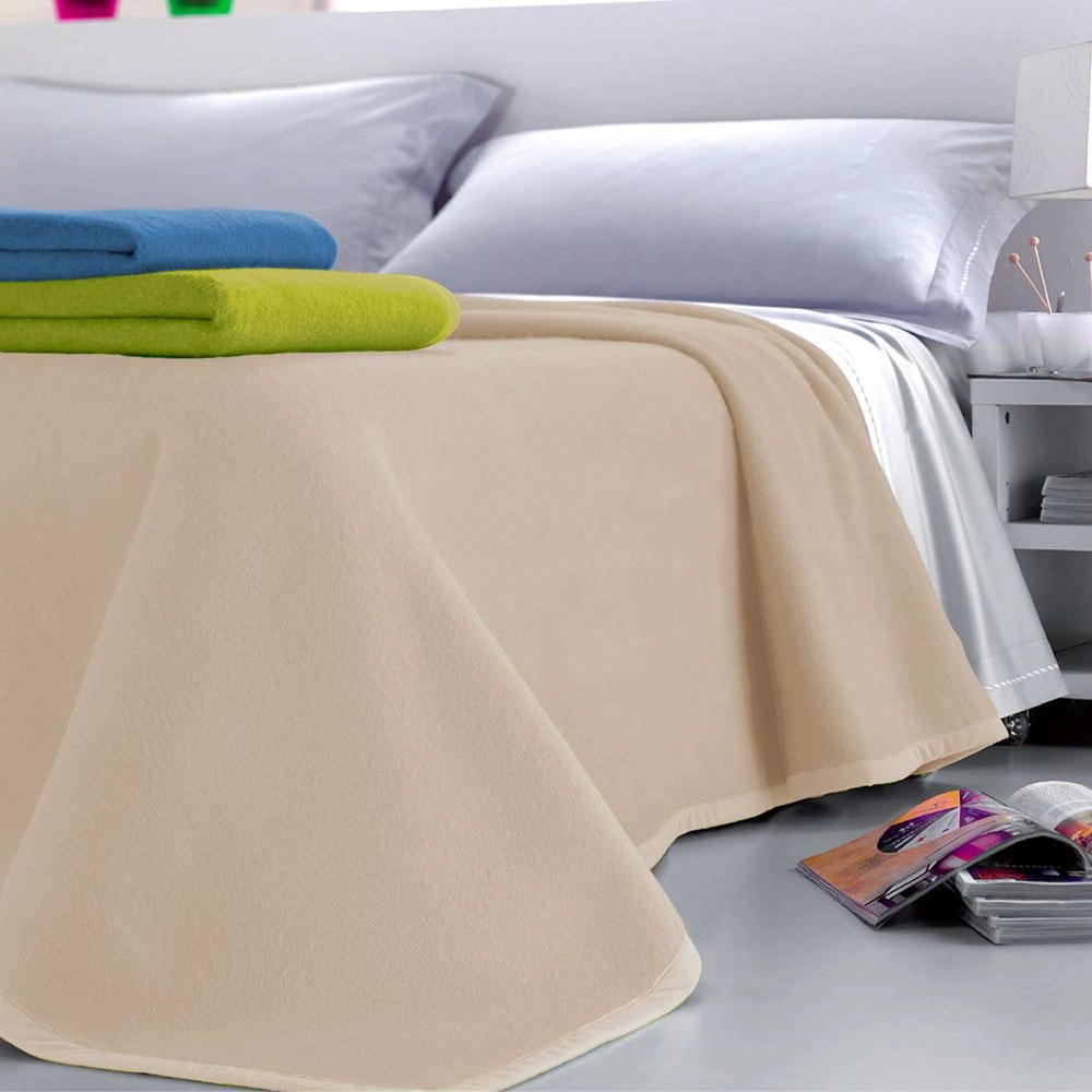 Coperta Misto Lana Matrimoniale 350gr Cober Jenny Beige