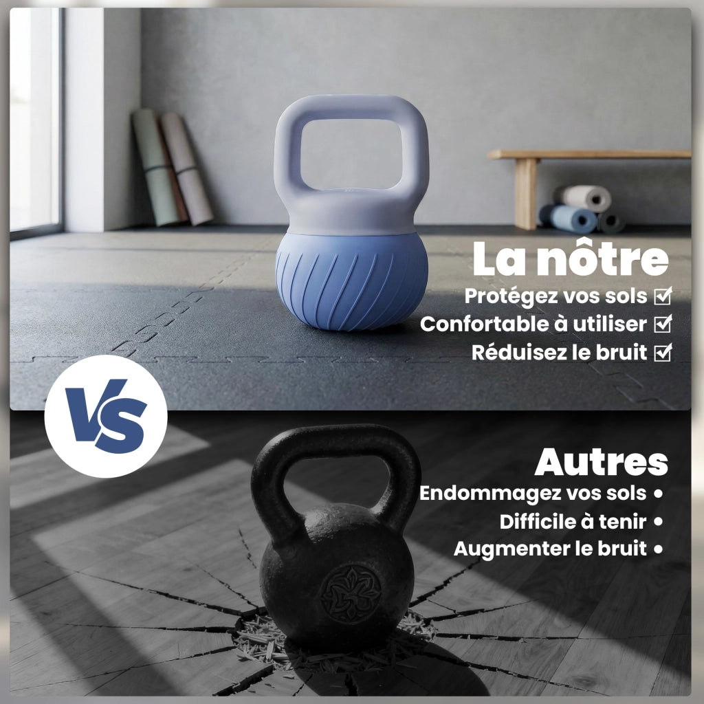 Kettlebell 10 kg ¨C Xylo ¨C Impugnatura Antiscivolo Ergonomica, Blu