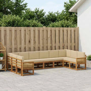 Set di divani da esterno 10 pz Naturale e Beige 3385579