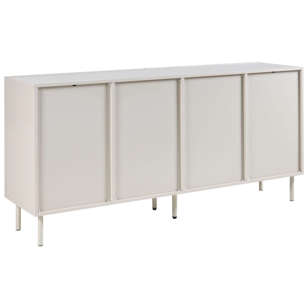 Credenza beige chiaro MDF 4 ante Gambe in metallo Cashmere Design moderno Camera da letto