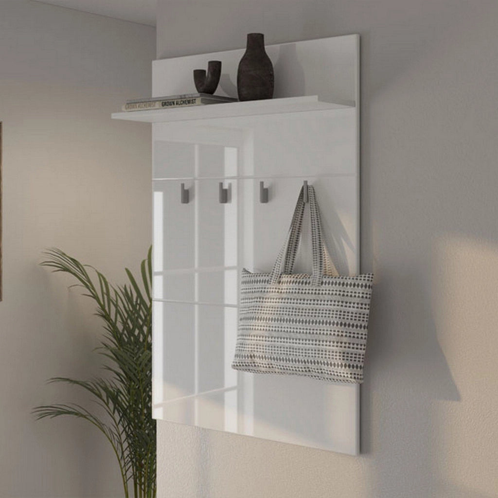 Valdemone, Mobile da Ingresso un Ripiano, 76x19.5x114h cm Bianco