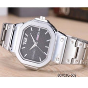 Trade Shop - Orologio Da Polso Longbo 80703g Uomo Quarzo Data Analogico Acciaio Silver Nero -