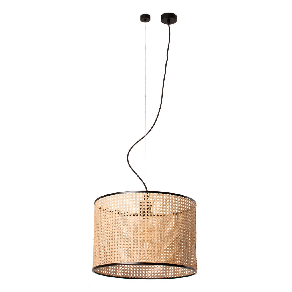 MAMBO 450 Lampada sospensione nera/ratan