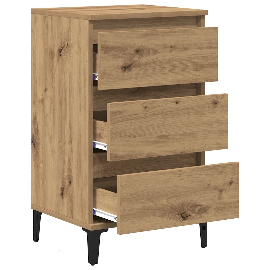 Comodino | Armadio da Notte | Mobiletto da notte Rovere artigianale 45 x 35 x 44 cm