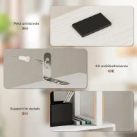 Libreria Moderna con 5 Ripiani e Armadietto a 2 Ante in Legno, 60x23.8x179.2 cm, Bianco