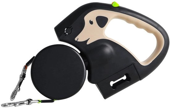 Cinturone per Cani con Illuminazione LED - 3 Metri Doppia Flessibilità - Cinturone per Cani per 2 Cani Anti-Scappamento - 360 Gradi Cinturone per Cani Adatto a Cani Piccoli e Medi fino a 11,4 Kg - Khaki