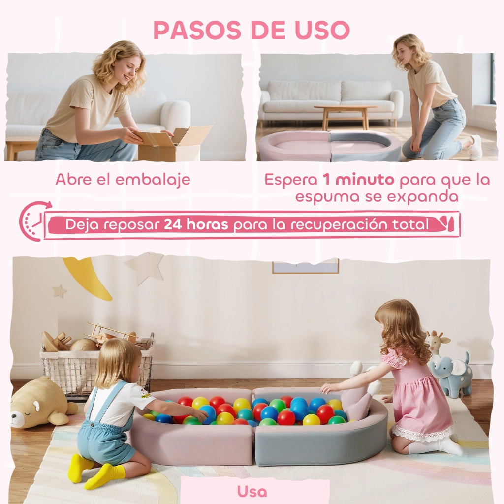 Letto a soppalco con cuscino corona ¨C zephmum ¨C rosa e azzurro 116x61x14