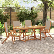 Set da pranzo da giardino 5 pezzi in legno massello di acacia e textilene, set tavolo e sedie da giardino, tavolo terrazza esterna e sedie, set terrazza, mobili da giardino esterno - 3279314