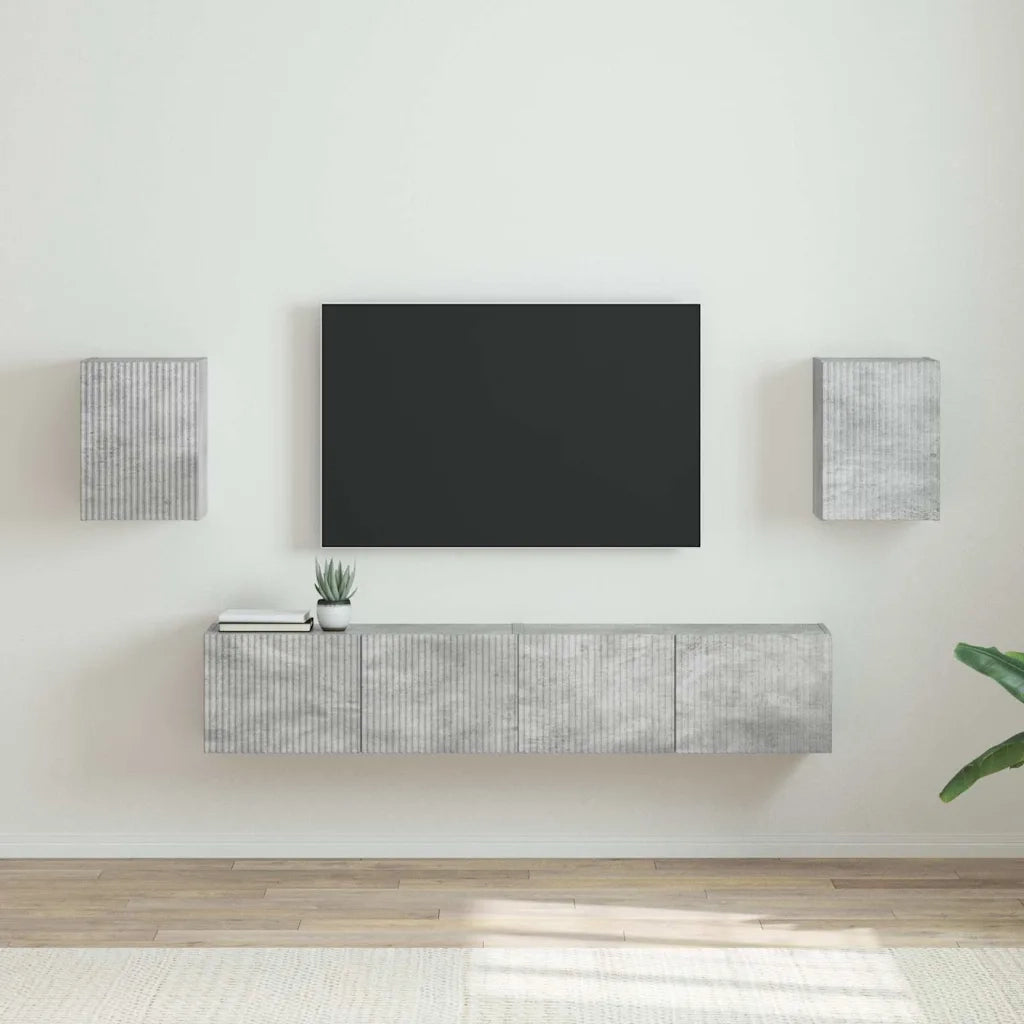 Mobile TV da parete 2 pz-Set di 2 Mobile TV a Muro-Credenza TV Calcestruzzo 30 x 31 x 40 cm