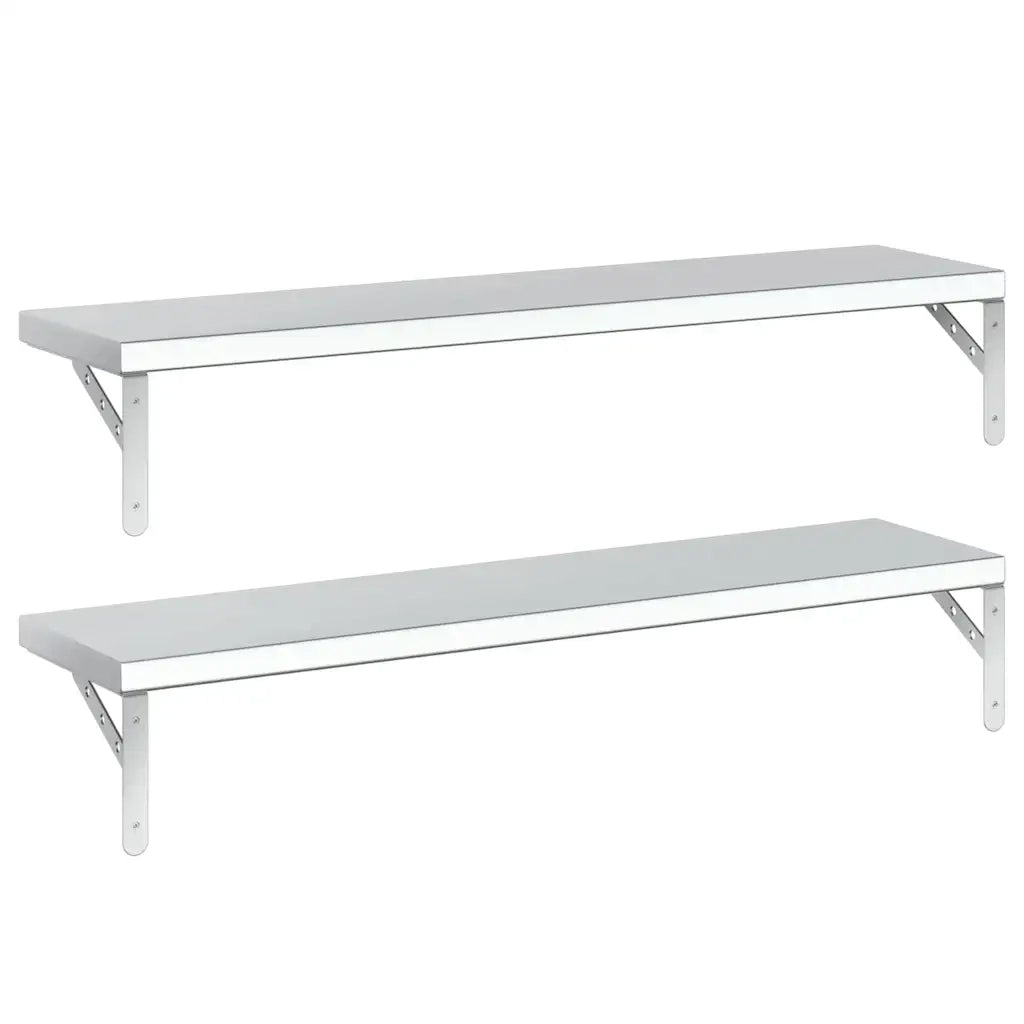 Mensole a Muro 2 pz 100x23,5 cm Argento in Acciaio Inossidabile