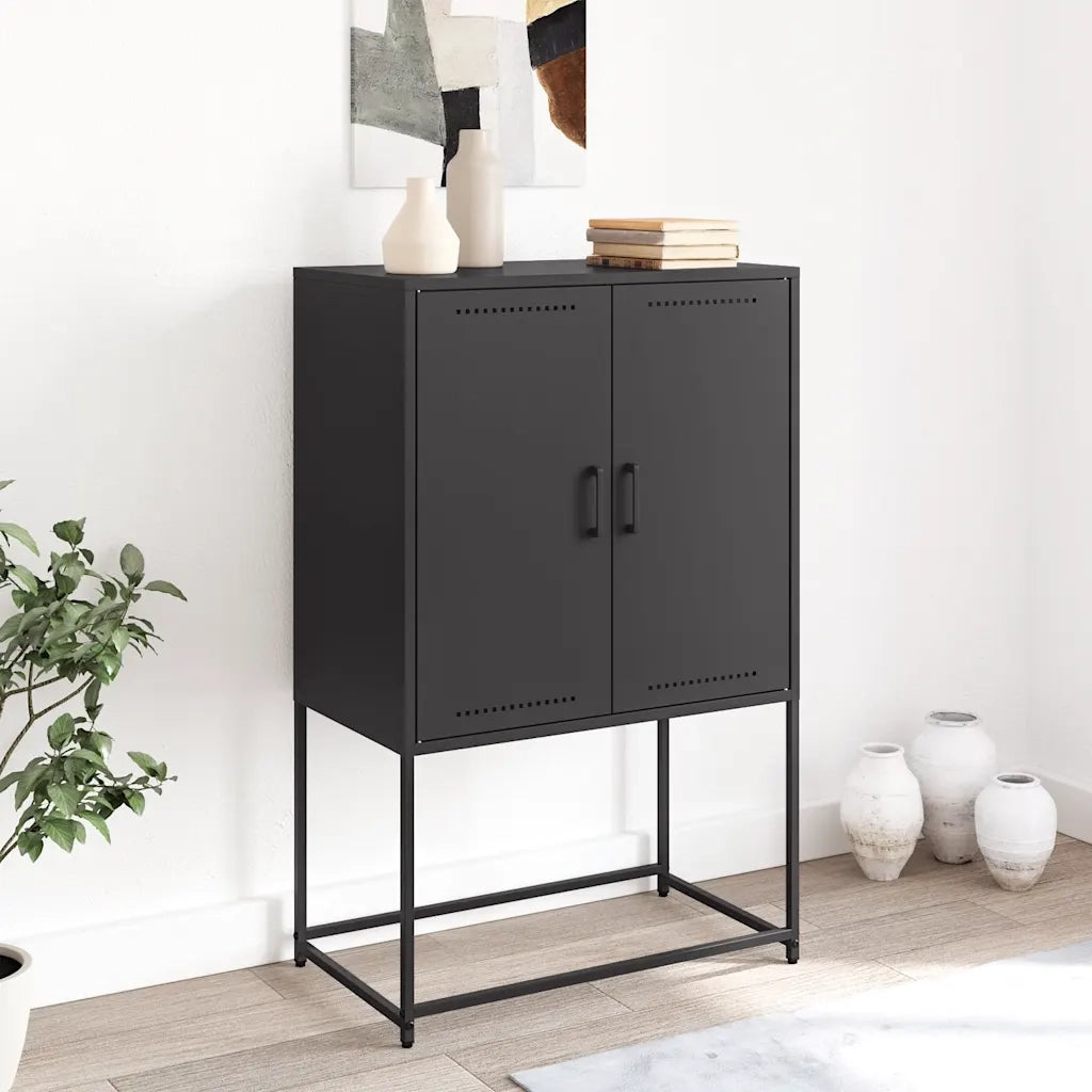 Credenza Nera 68,5x38,5x107 cm in Acciaio 846506