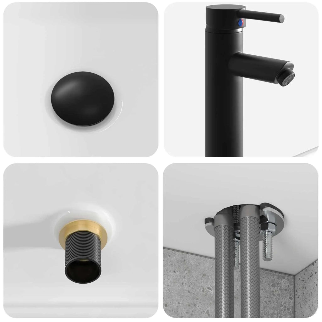 Mobile lavabo da parete Grigio Cemento 49 x 41 x 63 cm