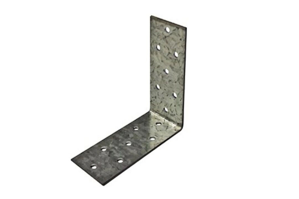 Giunto Piastra Ad Angolo Forato 100X100X40 Zincato Set 10 Pezzi - Masidef