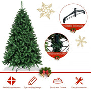 Albero Artificiale di Natale, Albero di Natale Verde, Abete di Natale in PVC, Albero per Albero Decorativo, con Effetto Realistico, Supporto in Metallo, Facile da Montare (180 cm)
