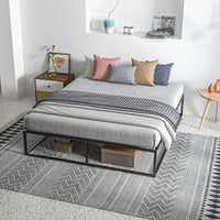 Struttura Letto Matrimoniale 190x160x35 cm con Doghe in Compensato e Contenitore Inferiore Nero