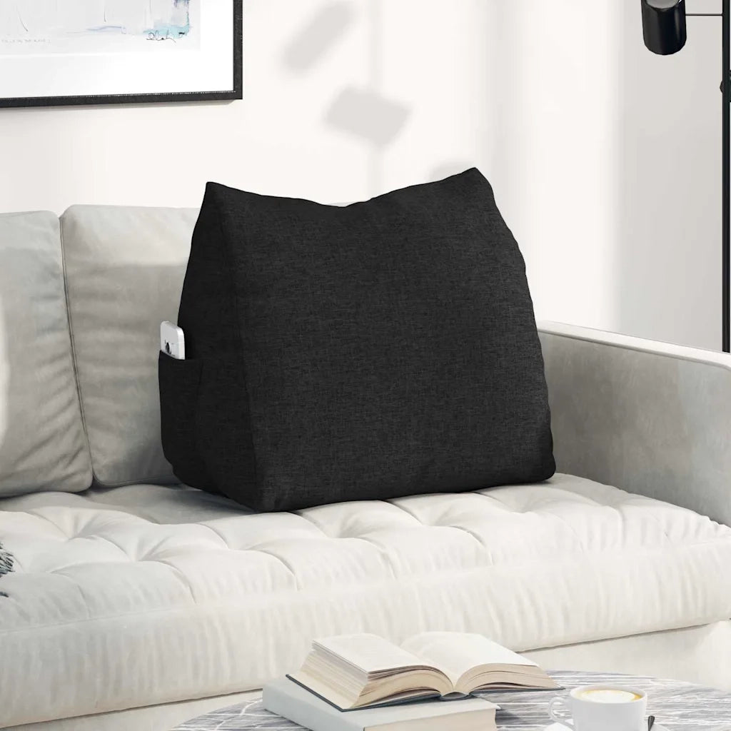 Cuscino per Schiena Nero 60 x 20 x 50 cm Tessuto