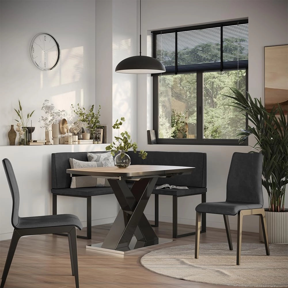 Vicco panca ad angolo Ravon, Antracite, 120 x 120 cm