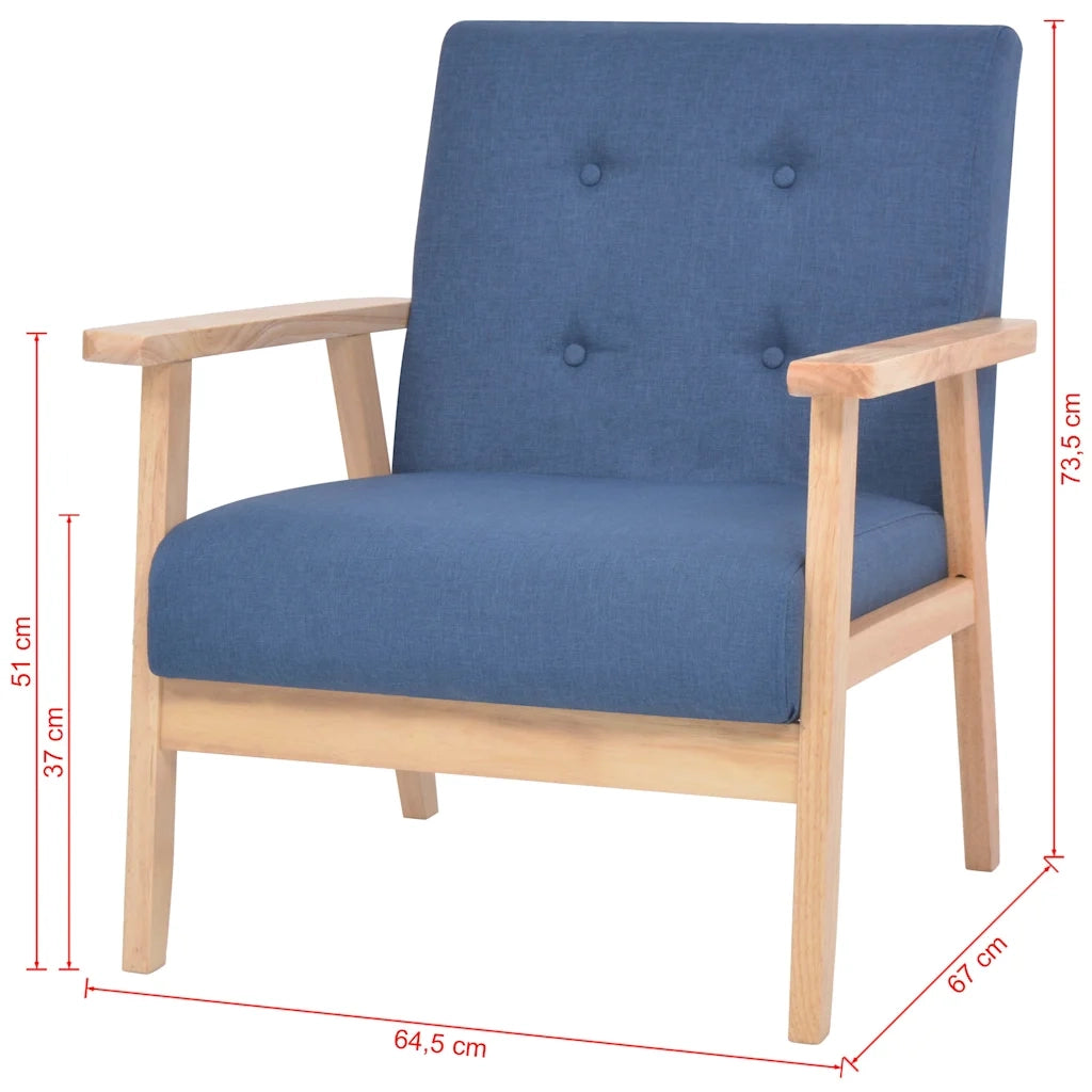 Set di Divani 2 pz in Tessuto Blu  cod mxl 20397