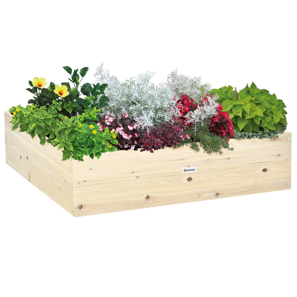 Letto Rialzato in Legno per Orto e Giardino ¨C Zephmum ¨C 117x117x30cm