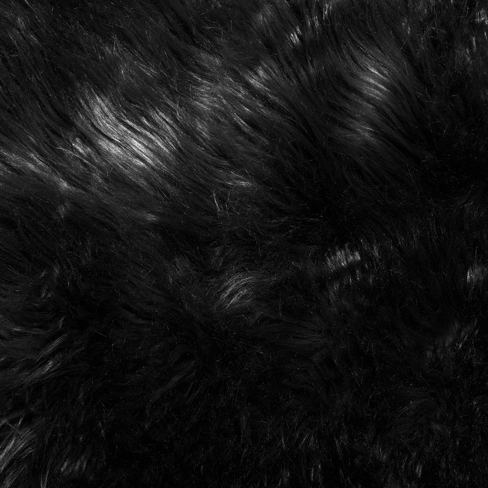 Tappeto in Tappeto finta pelle di montone Nero 63 x 95 cm alto pelo rustico