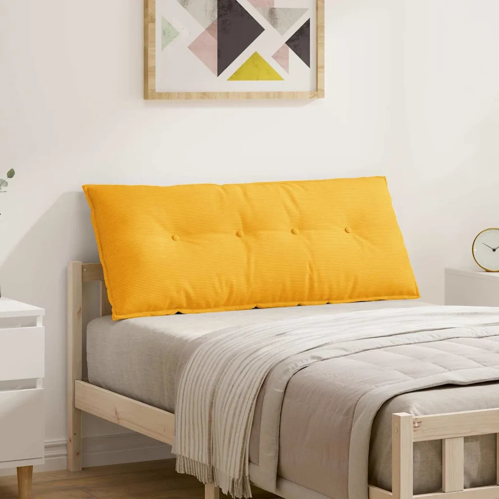 Cuscino per Schiena Giallo Chiaro 120 x 50 cm Tessuto in Cords 42014828