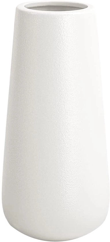 Vaso Bianco 28 cm alto, vasi da fiori moderni di ceramica per decorazione da tavola in interni, vasi decorativi per pampas.