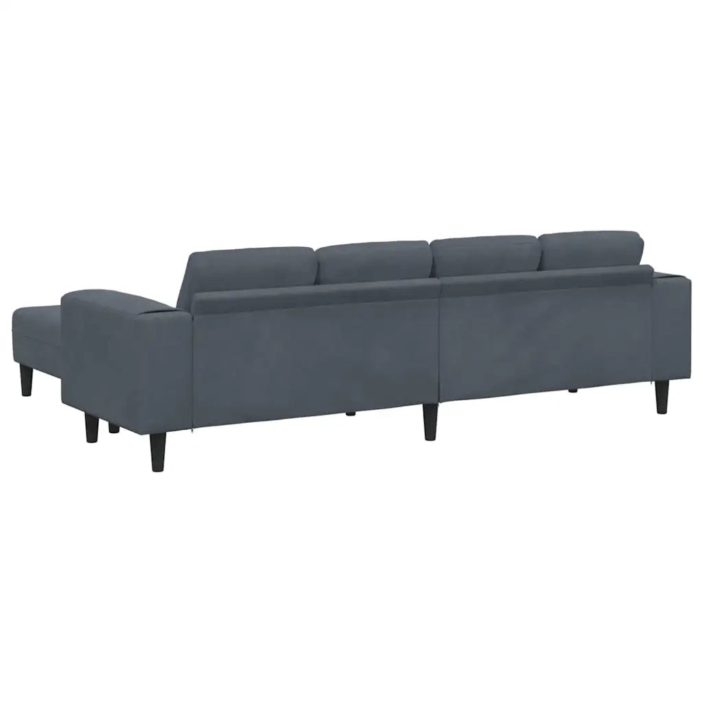 Set di divani 3 pcs Grigio scuro Velluto