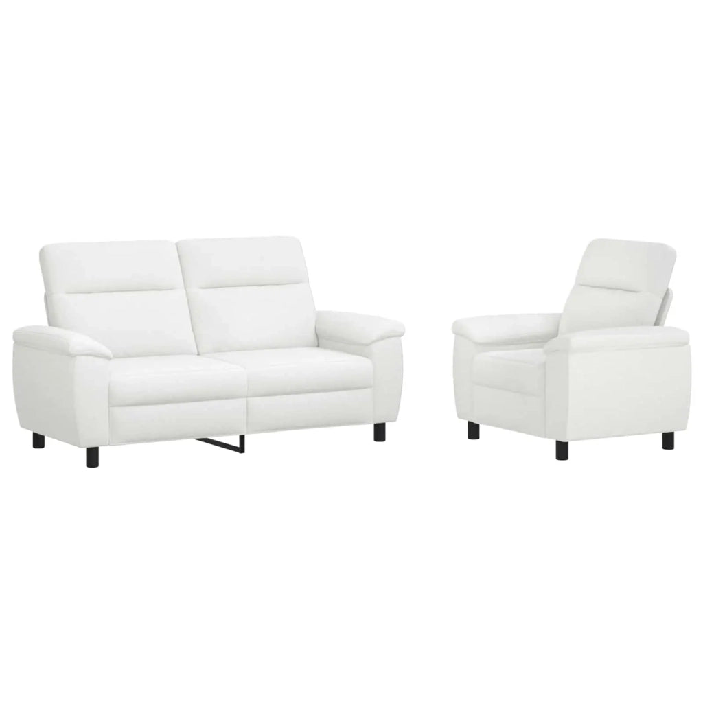 Set di divani 2 pcs Bianco Tessuto 3430608