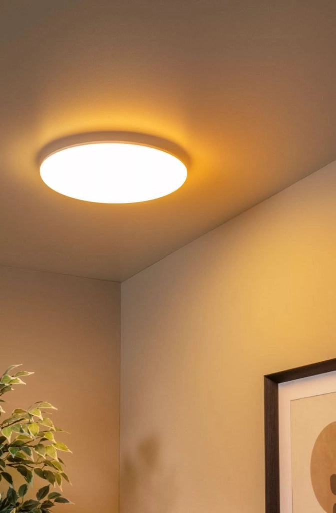 Plafoniera bagno IP44 tonda 35cm bianca LED 36W CCT Lucide Olson