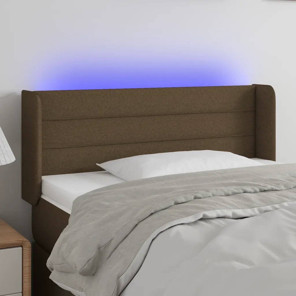 Testiera a LED Marrone Scuro 93x16x78/88 cm in Tessuto cod mxl 50690