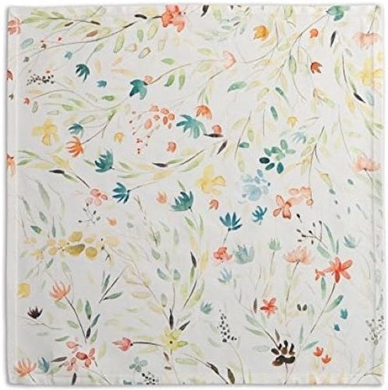 Serviette in set di 4 stoffe, 100% cotone, lavabile, da tavola, per dono di mamma, cena, primavera/estate (45 cm x 45 cm)