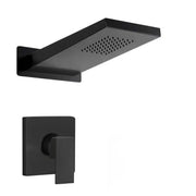 Set doccia incasso nero opaco Kubo soffione a sbalzo inox 22x50 cm