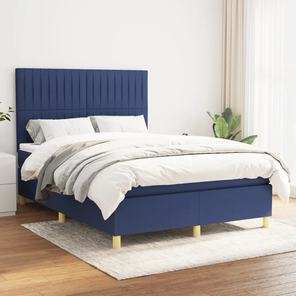 Giroletto a Molle con Materasso Blu 140x200 cm in Tessuto 3142503