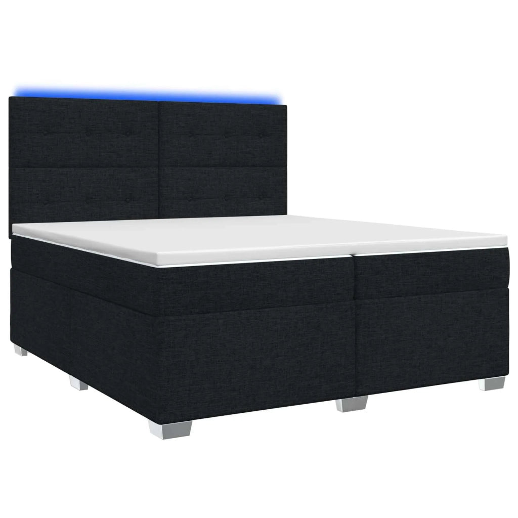 Letto box spring con materasso Nero 200 x 200 cm Tessuto 3454952