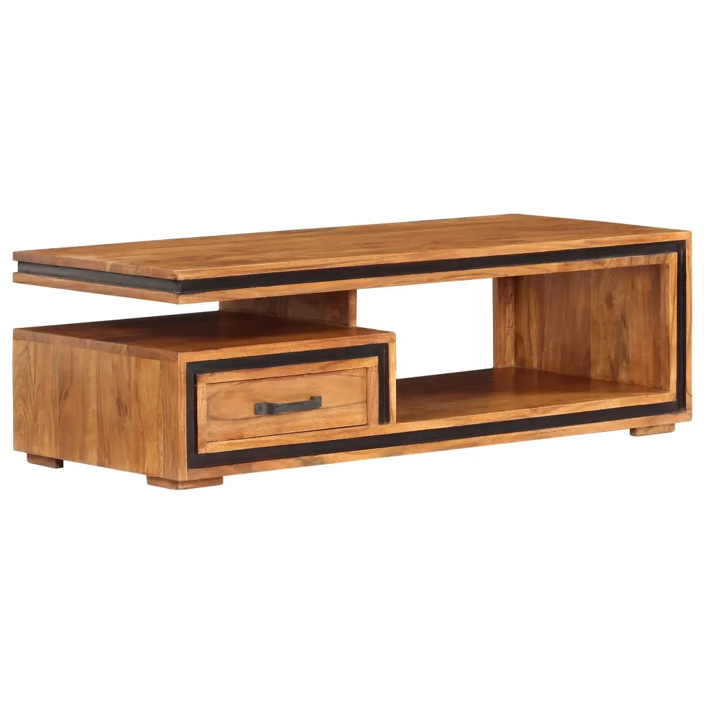 Tavolino da Salotto 100x45x33 cm in Legno Massello di Acacia cod mxl 23925