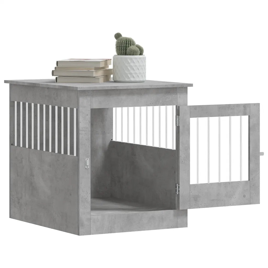 vidaXL Gabbia Cani Arredamento Grigio Cemento 64,5x80x71cm Multistrato